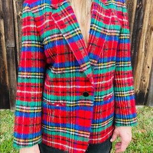 PENDLETON Red Plaid Wool Blazer